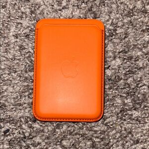 Apple Orange Leather Card Holder